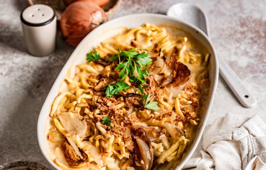 Spätzle-Auflauf "Cheese & Onion"