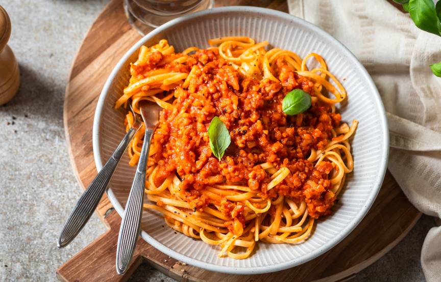 Vegane Bolo mit Soja Schnetzel