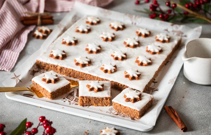 Saftiger Zimtsternkuchen vom Blech
