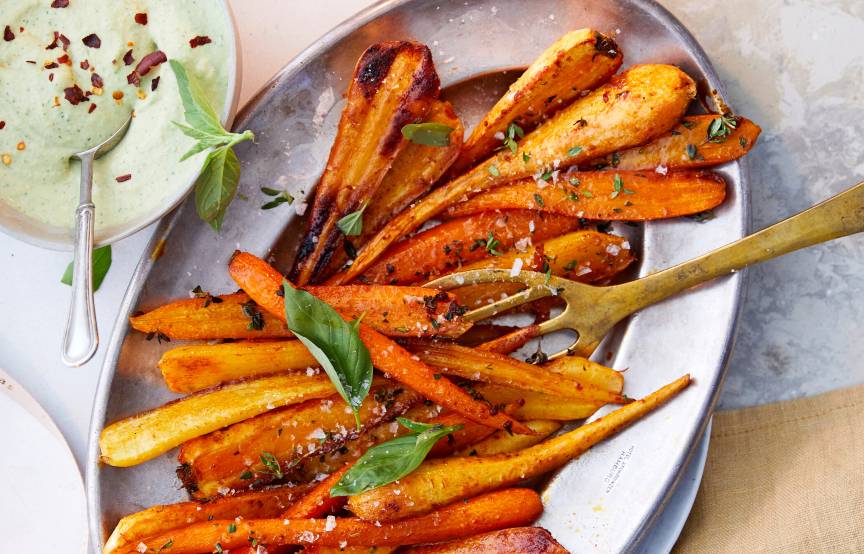 Ofenrüben mit Basilikum-Aioli