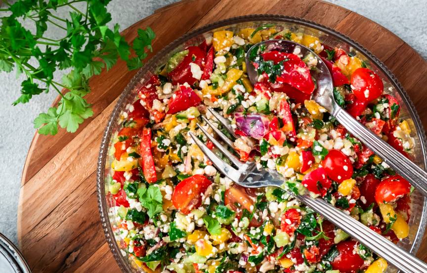 High Protein-Salat mit Hüttenkäse-Salat