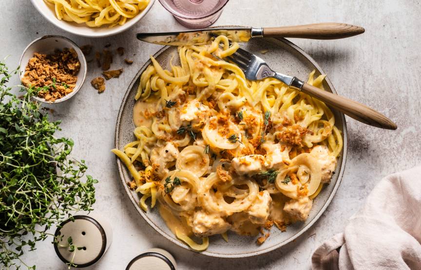 Zwiebelhähnchen mit Spätzle