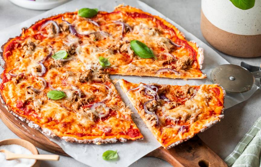 Schnelle Thunfisch-Proteinpizza