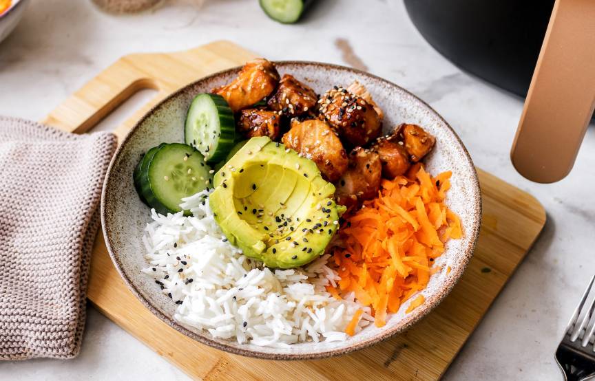 Airfryer-Lachs-Avocado-Bowl