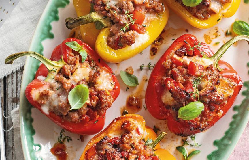 Gefüllte Paprika à la Caprese