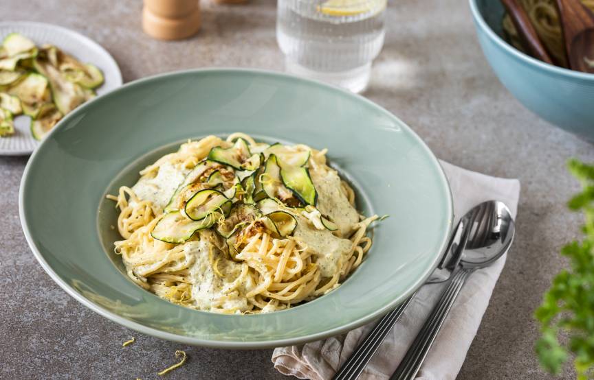 Pasta in cremiger Soße mit Zuchhini
