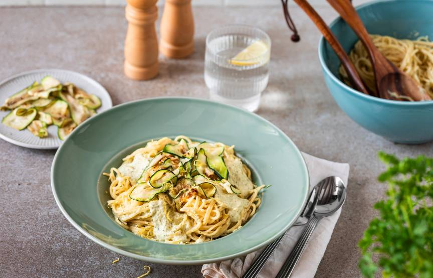 15 Minuten Pasta mit Zucchini-Cremesoße
