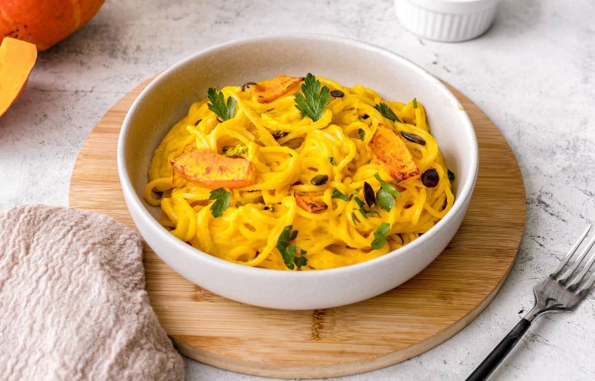 15-Minuten-Pasta mit Kürbiscremesoße