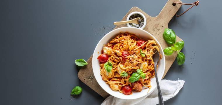 One-Pot-Spaghetti Tomate-Mozzarella