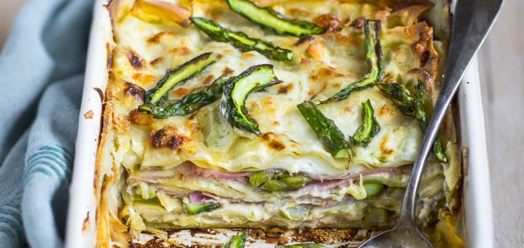 Spargellasagne mit Schinken Spargellasagne mit Schinken