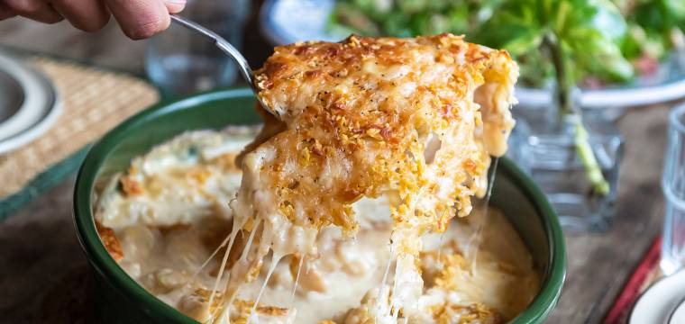 Cremiges Blumenkohl-Käse-Gratin Cremiges Blumenkohl-Käse-Gratin