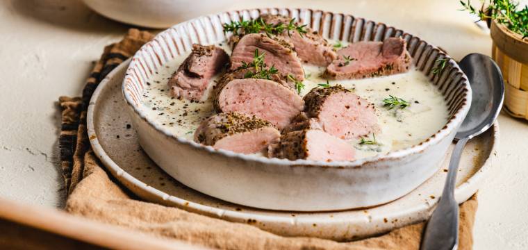 Schweinefilet in Gorgonzolasoße Schweinefilet in Gorgonzolasoße