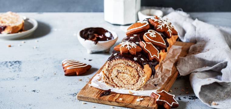 Lebkuchen-Biskuitrolle