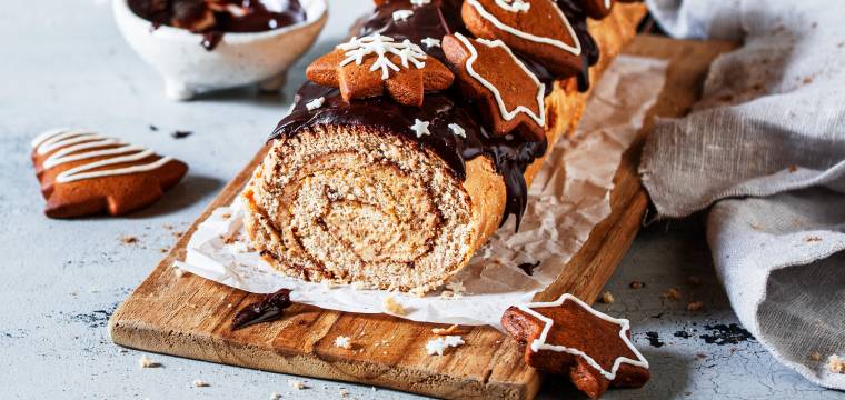 Lebkuchen-Biskuitrolle