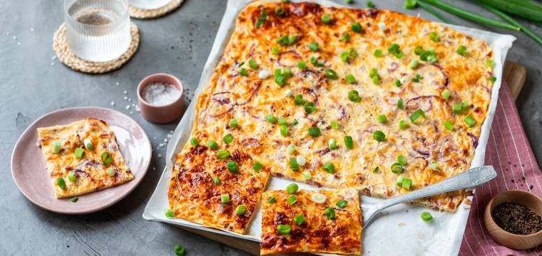 Schüttelpizza à la Flammkuchen