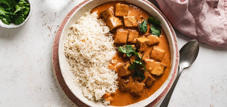 Vegetarisches Butter Chicken mit Tofu Vegetarisches Butter Chicken mit Tofu