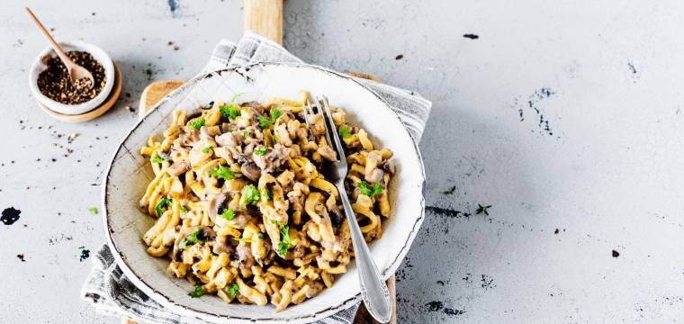 Spätzletopf mit Champignon-Rahmsoße Monsieur Cuisine