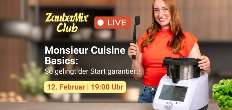 Junge Frau mit Monsieur Cuisine. ZauberMix Live Event Basics