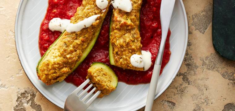 Zucchini-Falafel-Schiffchen