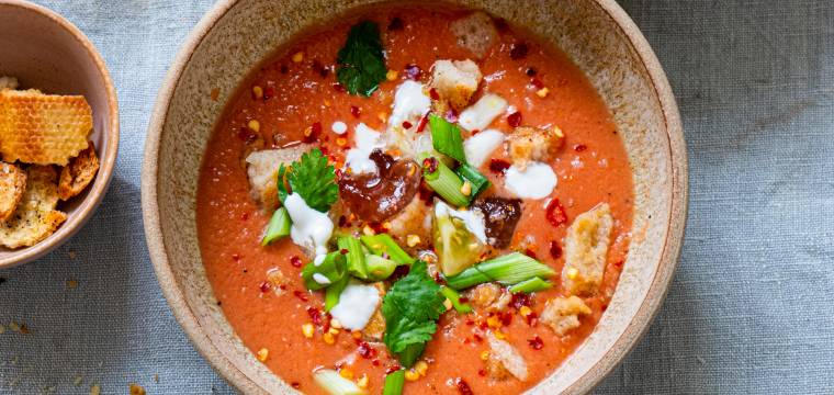 15-Minuten-Gazpacho mit Joghurt 15-Minuten-Gazpacho mit Joghurt