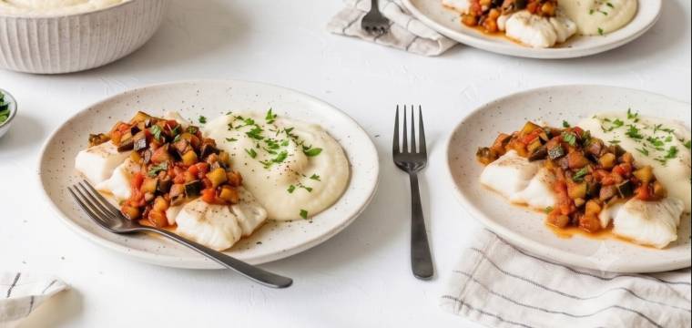 Low-Carb-Schlemmerfilet mit Ratatouille-Gemüse Low-Carb-Schlemmerfilet mit Ratatouille-Gemüse