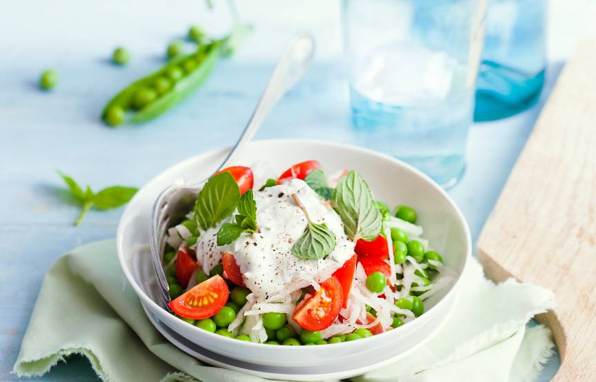 Schneller Joghurt-Erbsensalat im Monsieur Cuisine | ZauberMix