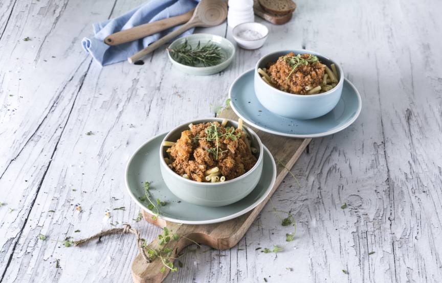 Nudeln mit Blumenkohl-Hackfleischsoße im Monsieur Cuisine | ZauberMix