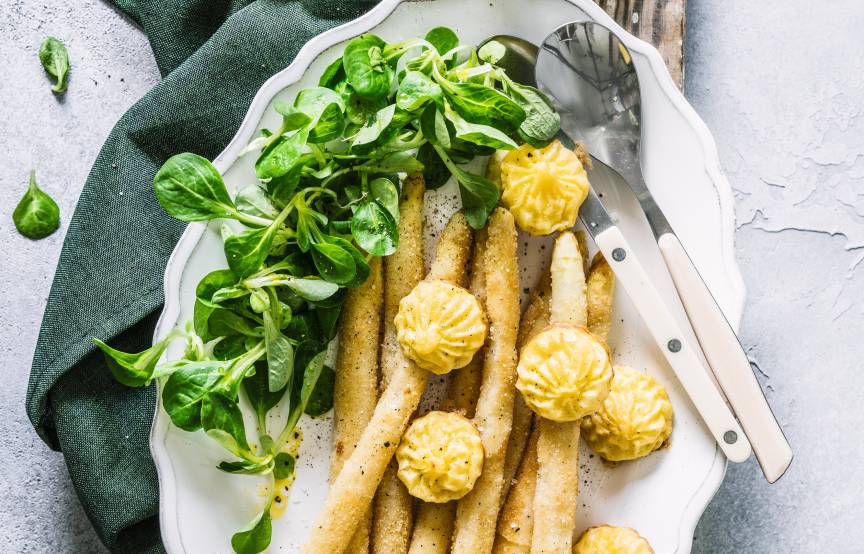 Panierter Spargel mit Kartoffeln aus dem Monsieur Cuisine | ZauberMix