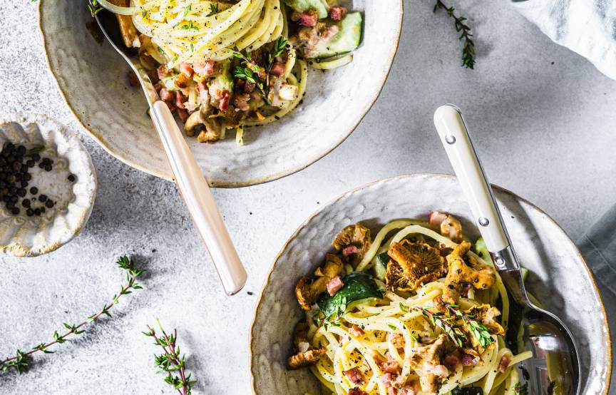 Spaghetti mit Pfifferlingen aus dem Monsieur Cuisine | ZauberMix