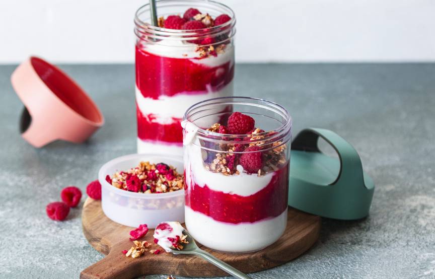 Himbeer-Quark-Dessert aus dem Monsieur Cuisine | ZauberMix Himbeer-Quark-Dessert aus dem Monsieur Cuisine | ZauberMix