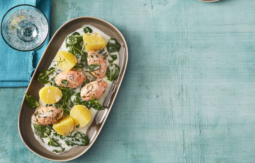 Lachsbällchen auf Spinat mit dem Monsieur Cuisine | ZauberMix