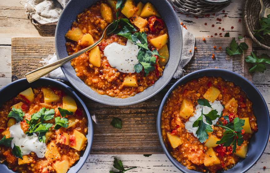 Paprika-Kartoffel-Topf mit Linsen im Monsieur Cuisine | ZauberMix