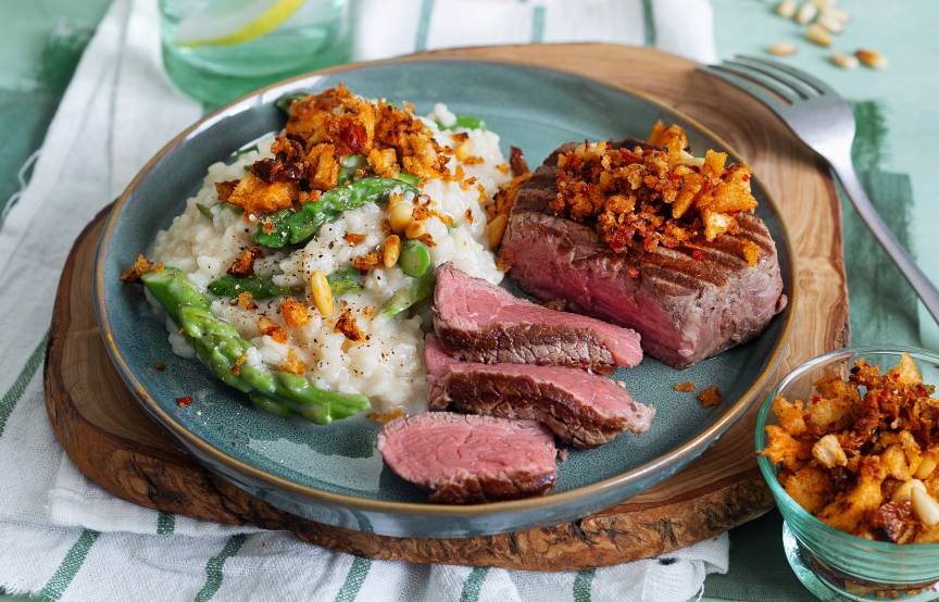 Spargelrisotto mit Rindermedaillons | ZauberMix