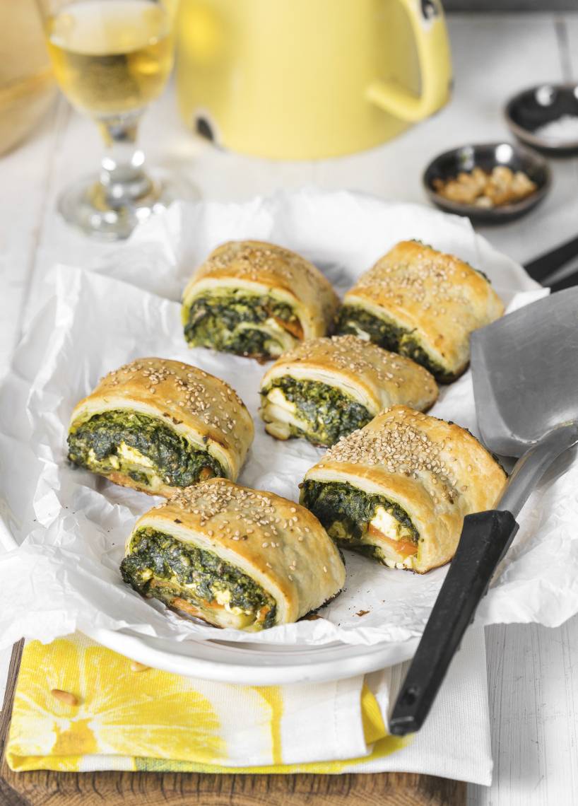 Blätterteigteilchen mit Spinat