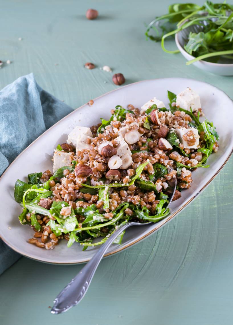 Dinkelsalat mit Tofu aus dem Monsieur Cuisine | ZauberMix