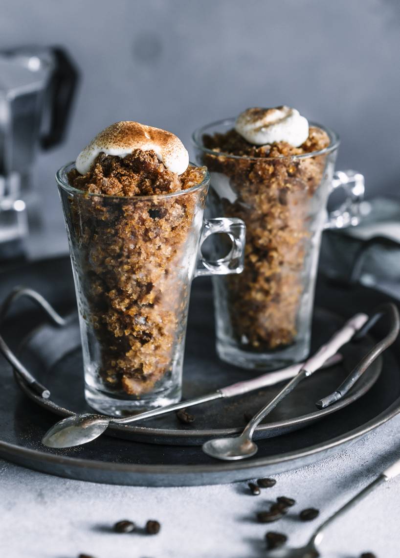Espressogranita mit Sahne