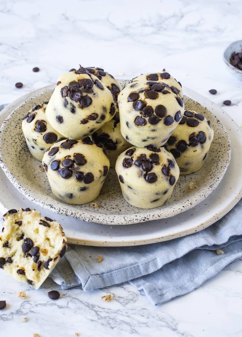 Gedämpfte Muffins mit Schokolade