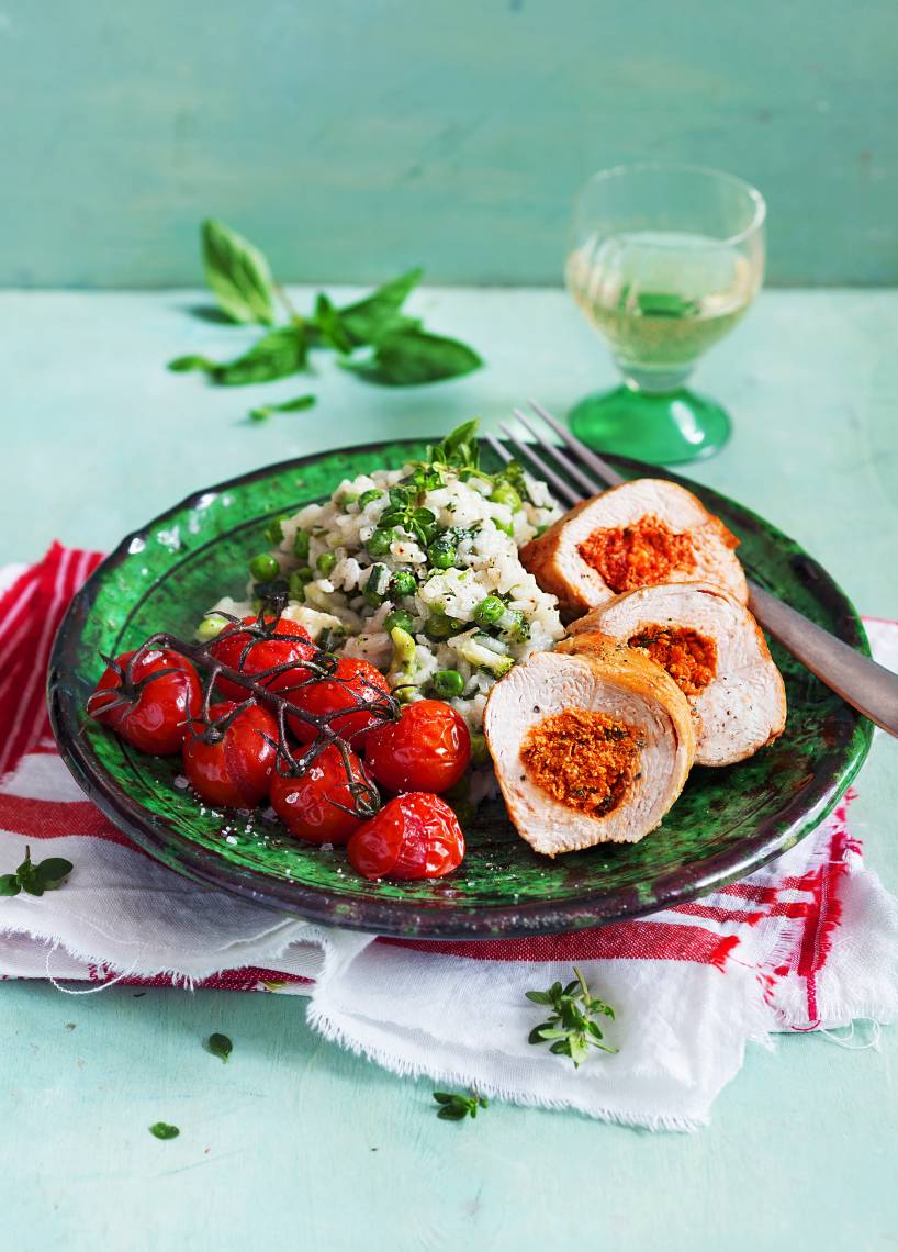 Gefüllte Hähnchenbrust mit Risotto im Monsieur Cuisine | ZauberMix Gefüllte Hähnchenbrust mit Risotto im Monsieur Cuisine | ZauberMix