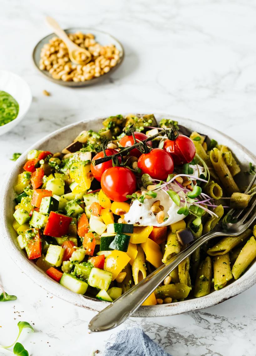 Italienische Pasta-Bowl mit Burrata im Monsieur Cuisine | ZauberMix Italienische Pasta-Bowl mit Burrata im Monsieur Cuisine | ZauberMix