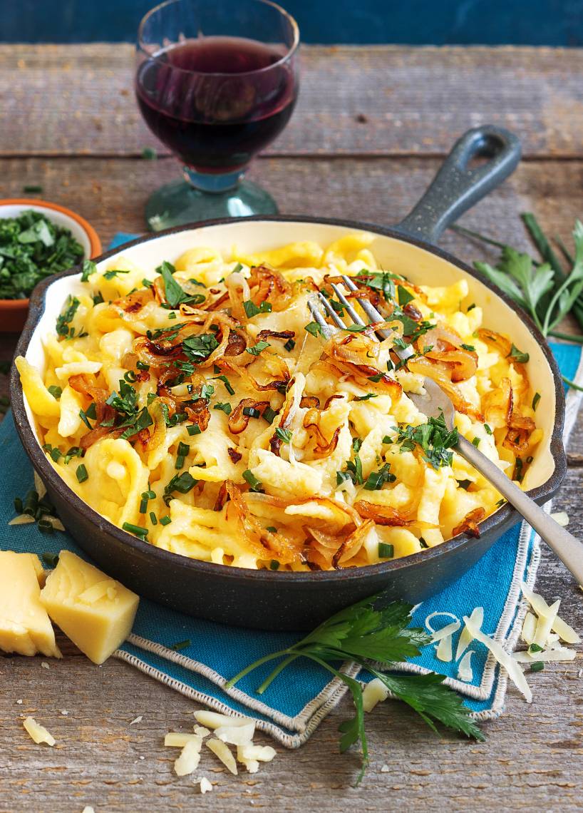Käsespätzle mit gerösteten Zwiebeln