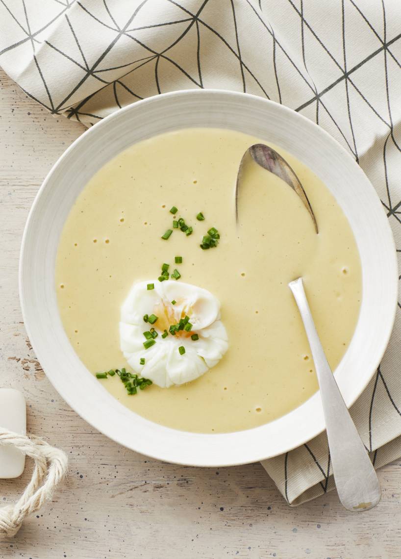 Kartoffel-Senf-Cremesuppe mit Setzei