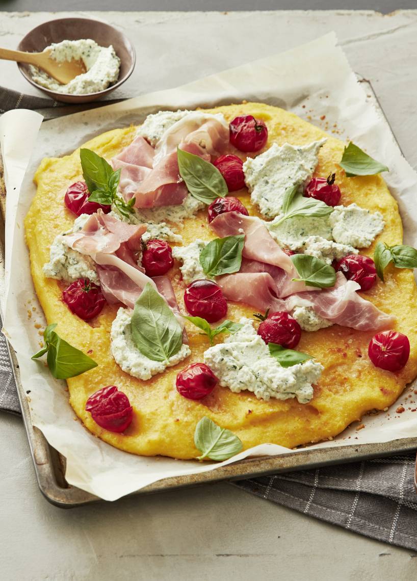 Knusprige Polentapizza