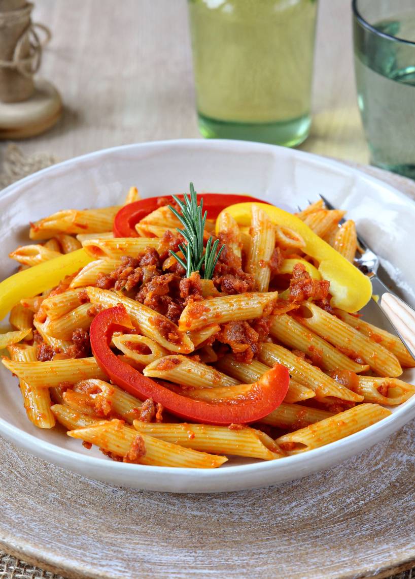 Paprika-Pasta mit Chorizo