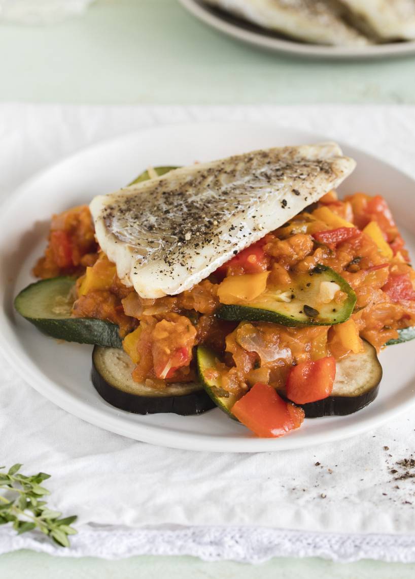 Ratatouille mit Kabeljau