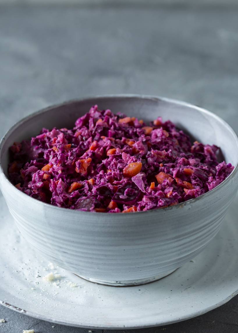 Rotkohl-Slaw mit Croûtons aus dem Monsieur Cuisine | ZauberMix