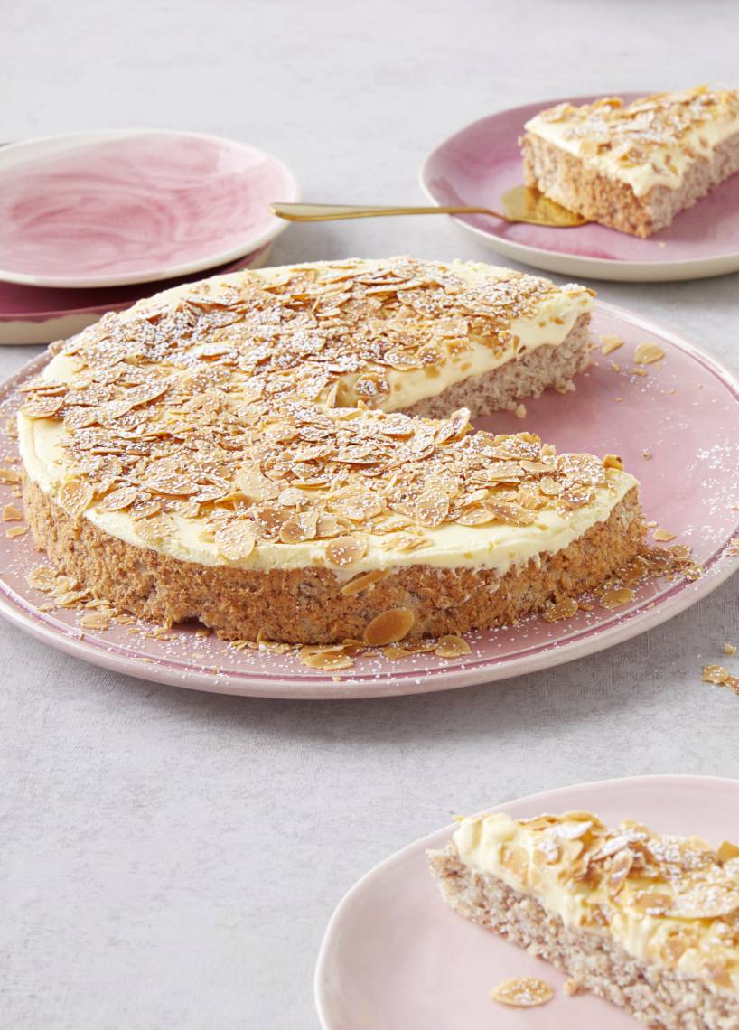 Schwedische Mandeltorte mit Vanillecreme