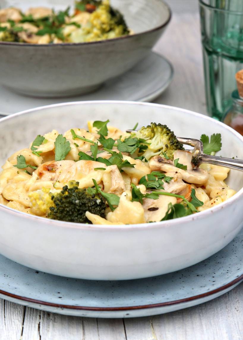 Spätzletopf mit Hähnchen und Brokkoli