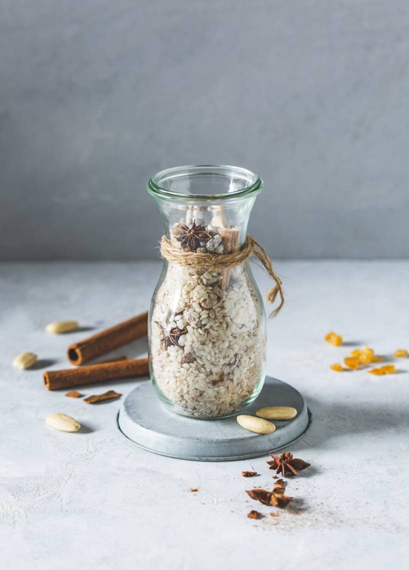 Stollen-Milchreis-Mischung