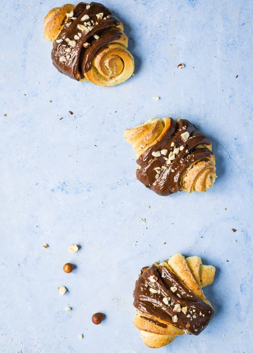 Vanille-Franzbrötchen mit Glasur