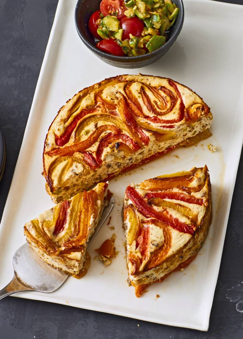 Ziegenkäsekuchen mit Paprika